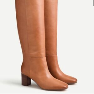 J. CREW Tall Slouch Leather Willa Boots in Burnished Sand Size 6